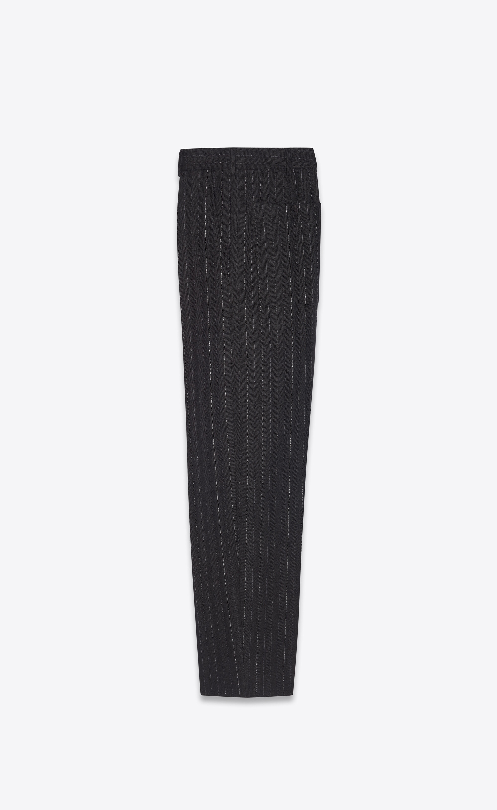 wide-leg pants in asymmetrical striped wool - 2