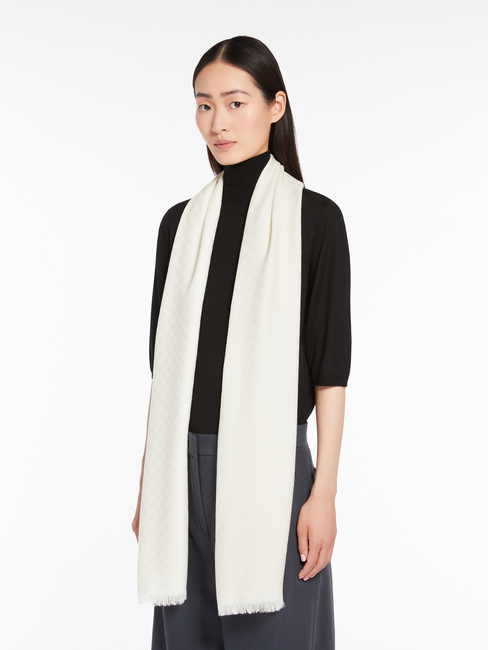 UMES Jacquard-knit wool and silk stole - 4