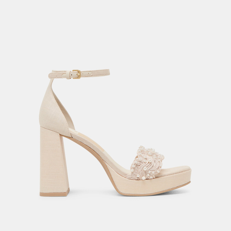 PELTIN PEARL HEELS VANILLA WOVEN RAFFIA 1