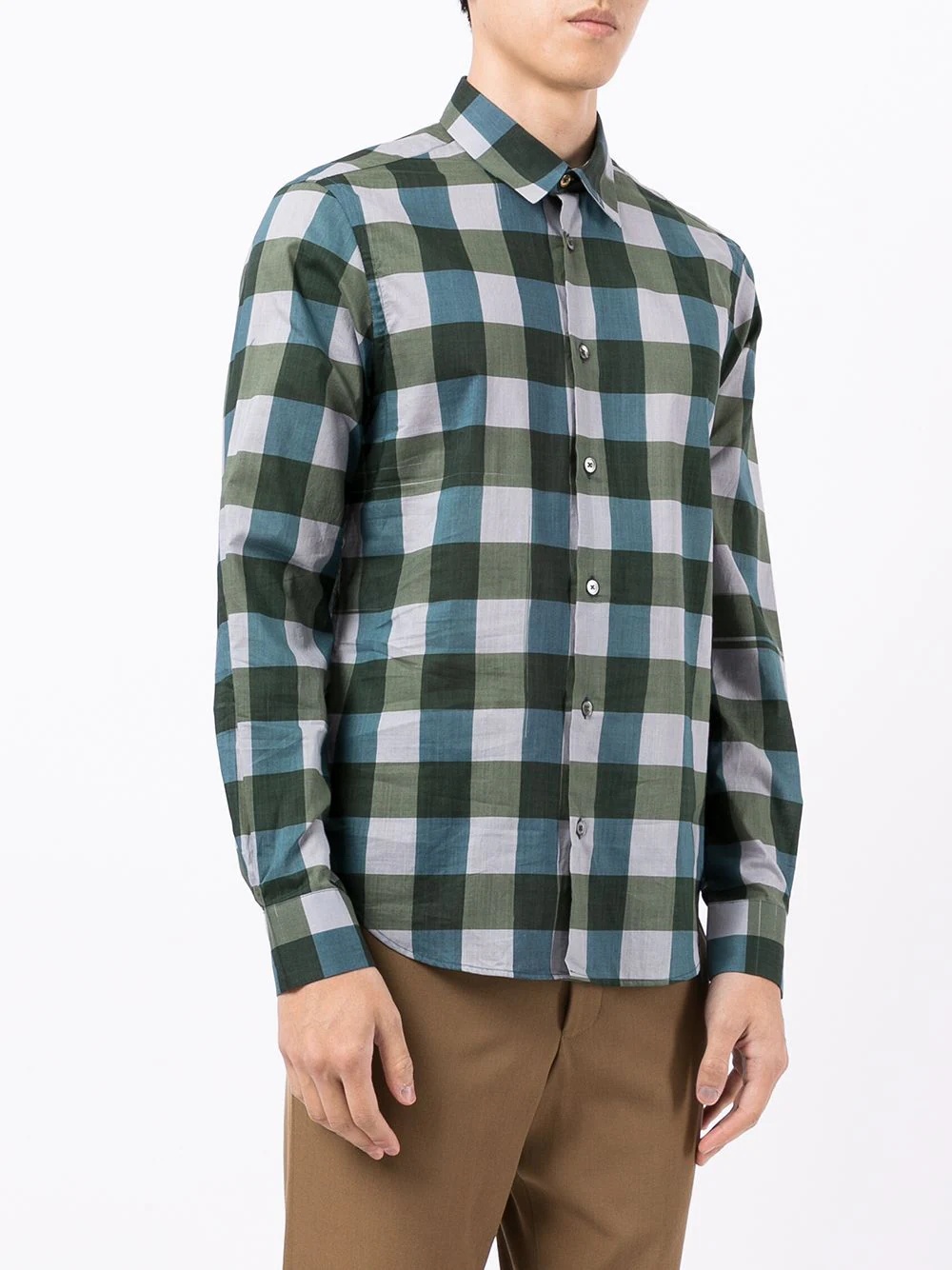 checkered-pattern long-sleeve shirt - 3