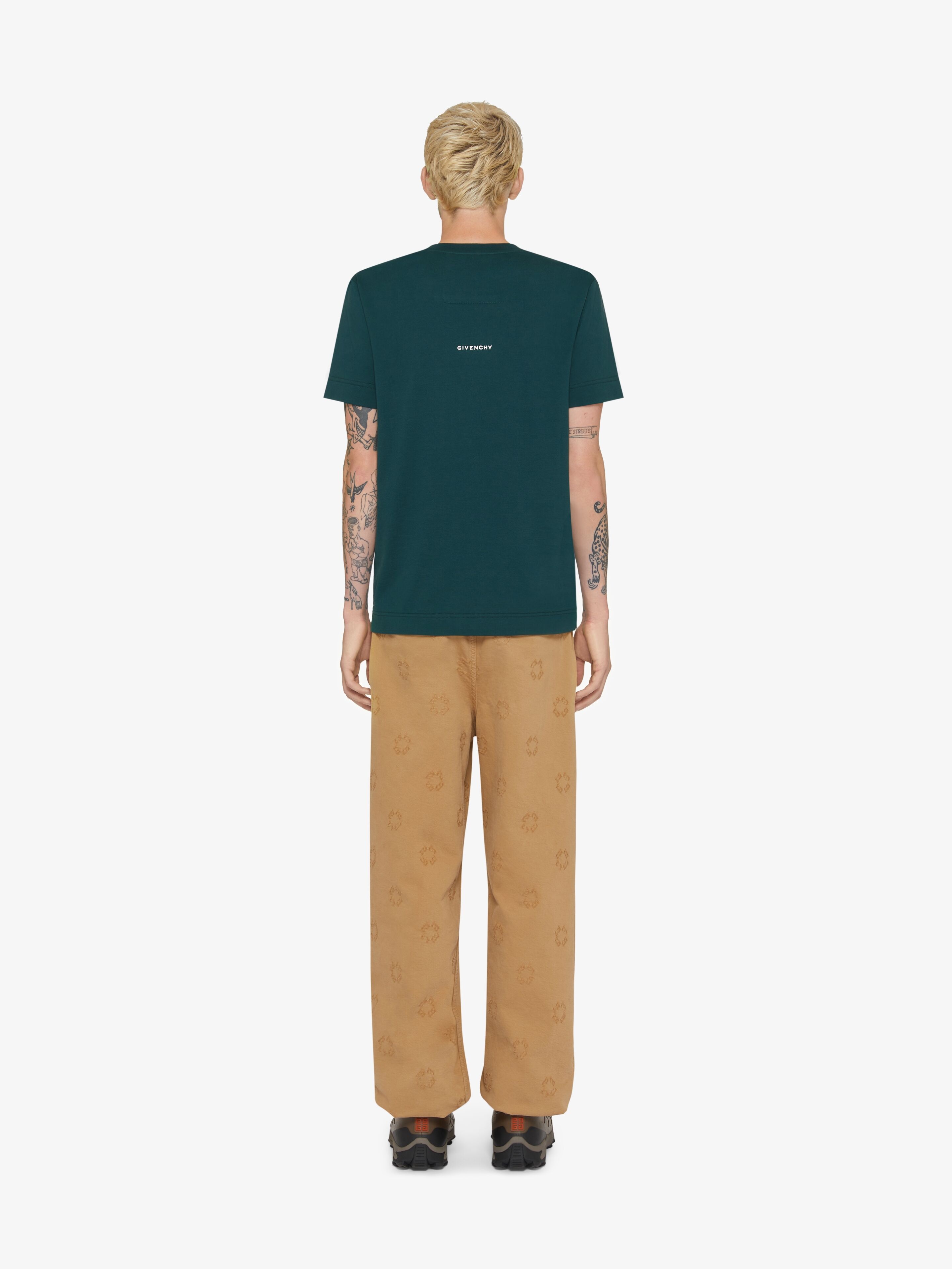 SLIM FIT T-SHIRT IN COTTON WITH 4G DETAIL - 4