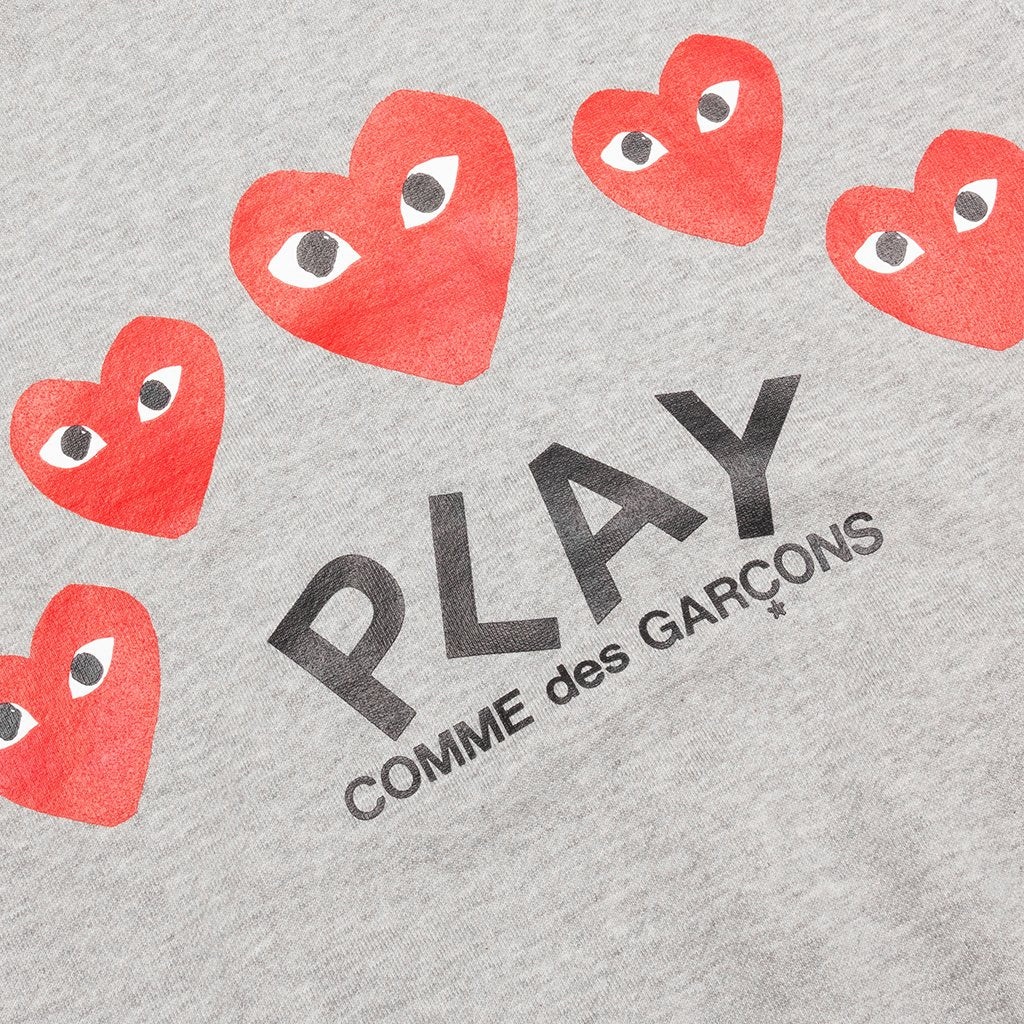 COMME DES GARCONS PLAY WOMEN'S MULTI HEART ZIP SWEATSHIRT - GREY - 5