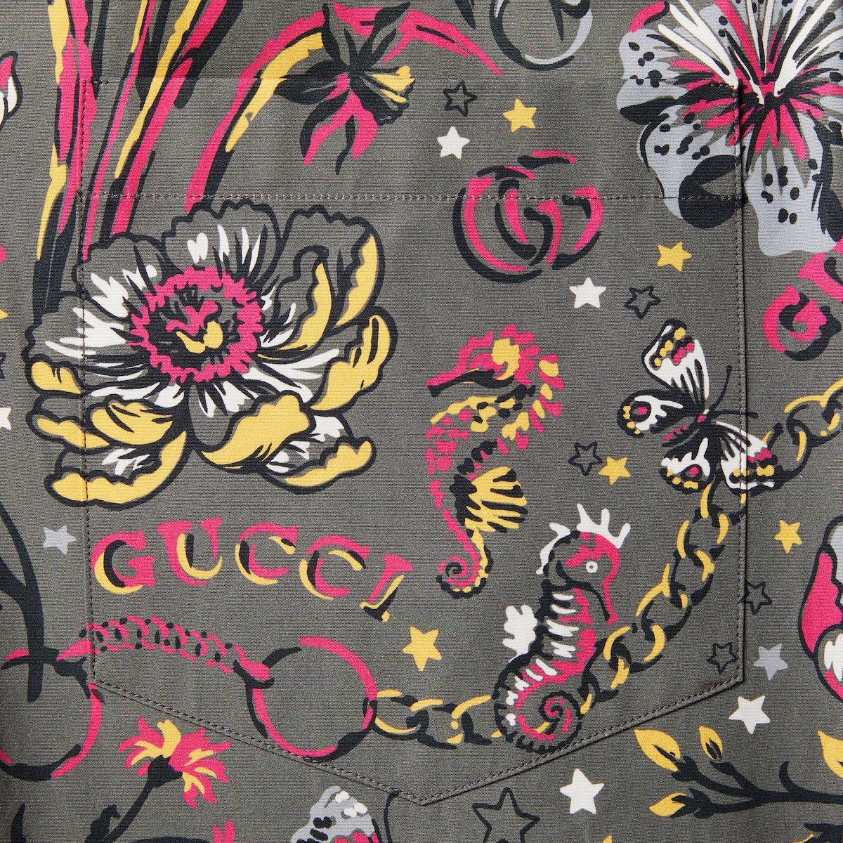 GUCCI Gucci floral punk print floral shirt | REVERSIBLE