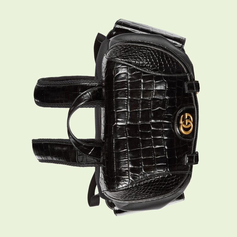 Crocodile trim backpack with Double G 6