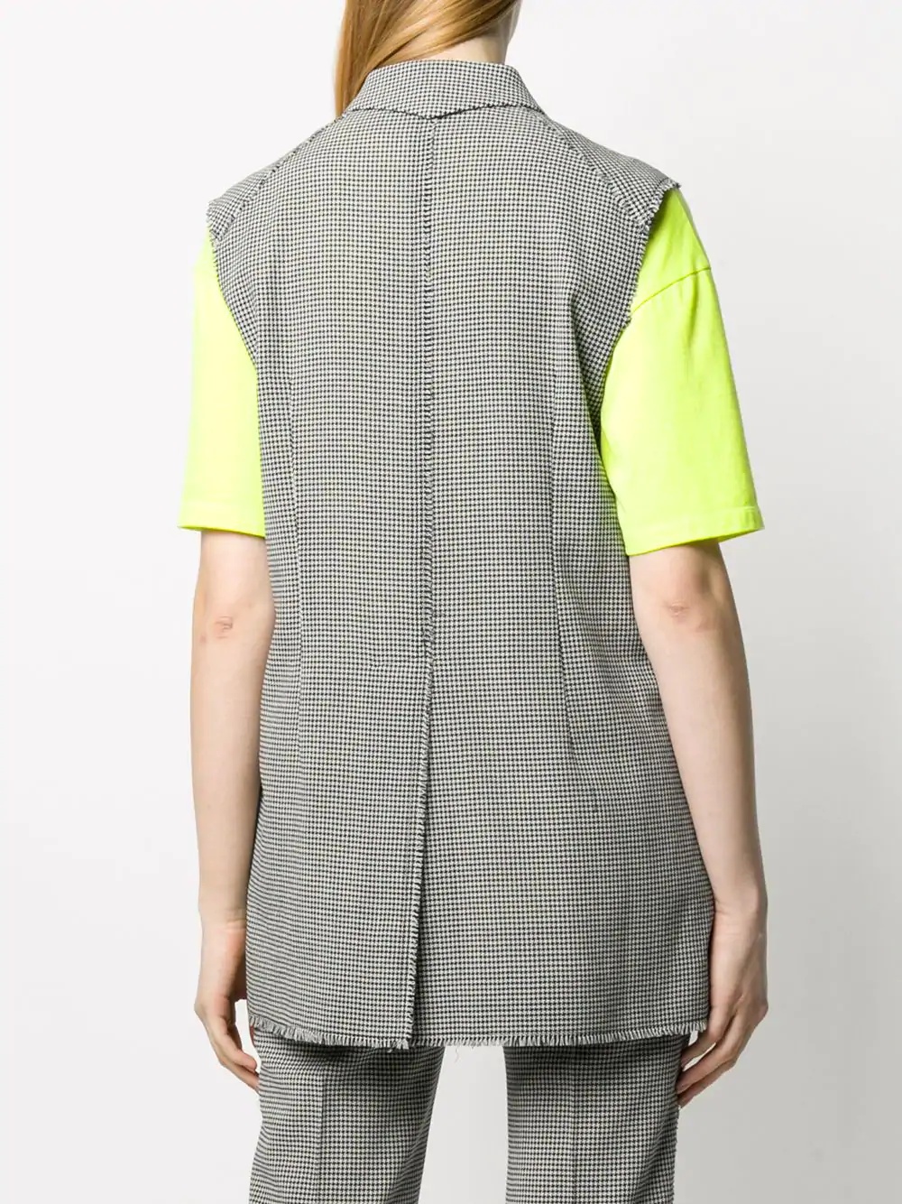 houndstooth sleeveless jacket - 4