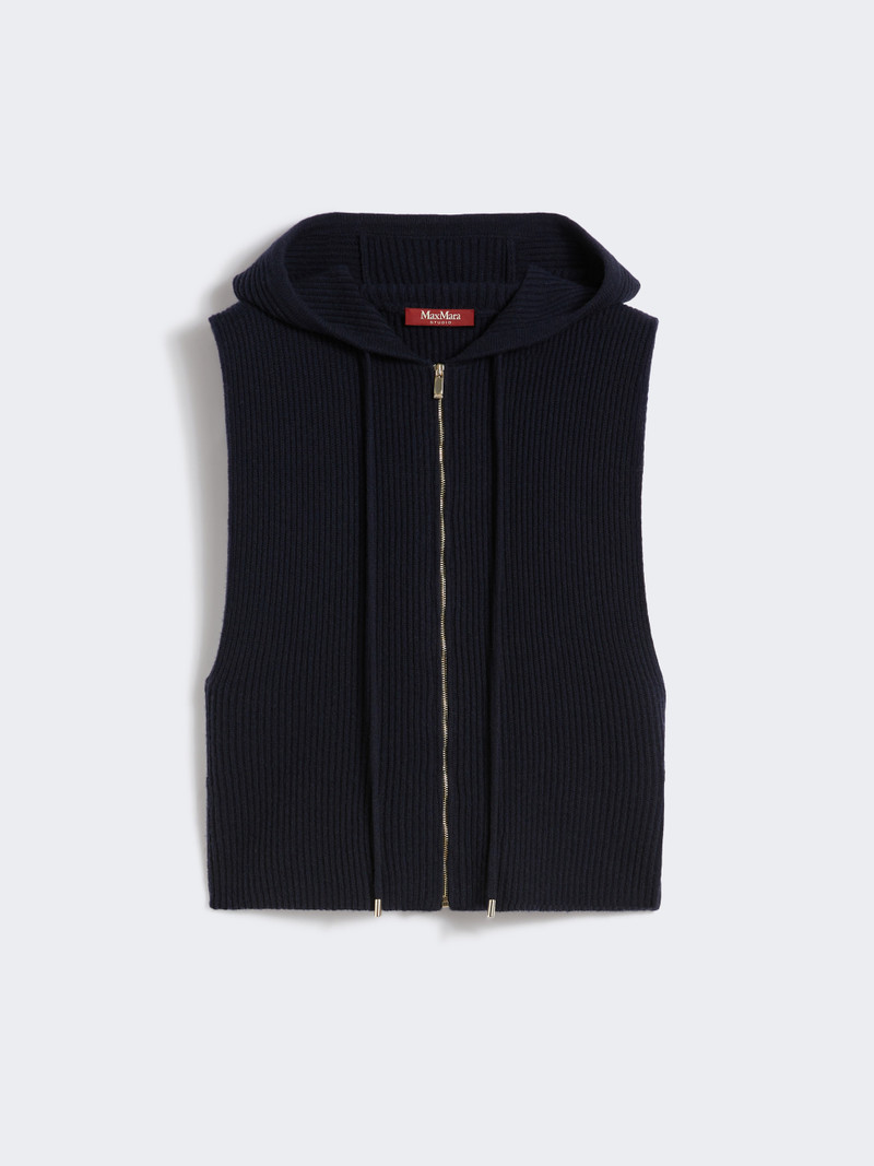MESCAL Wool and cashmere hooded gilet 1