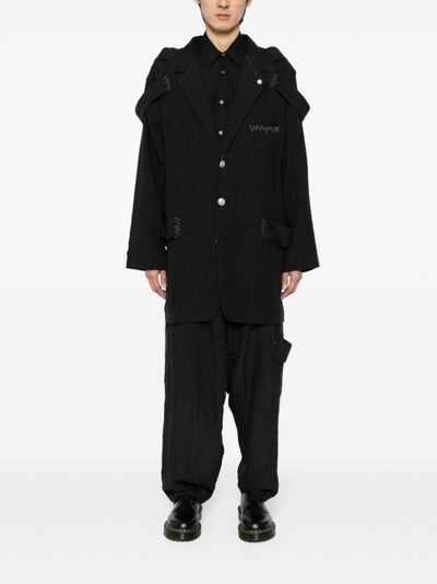 Yohji Yamamoto linen drop-crotch trousers outlook