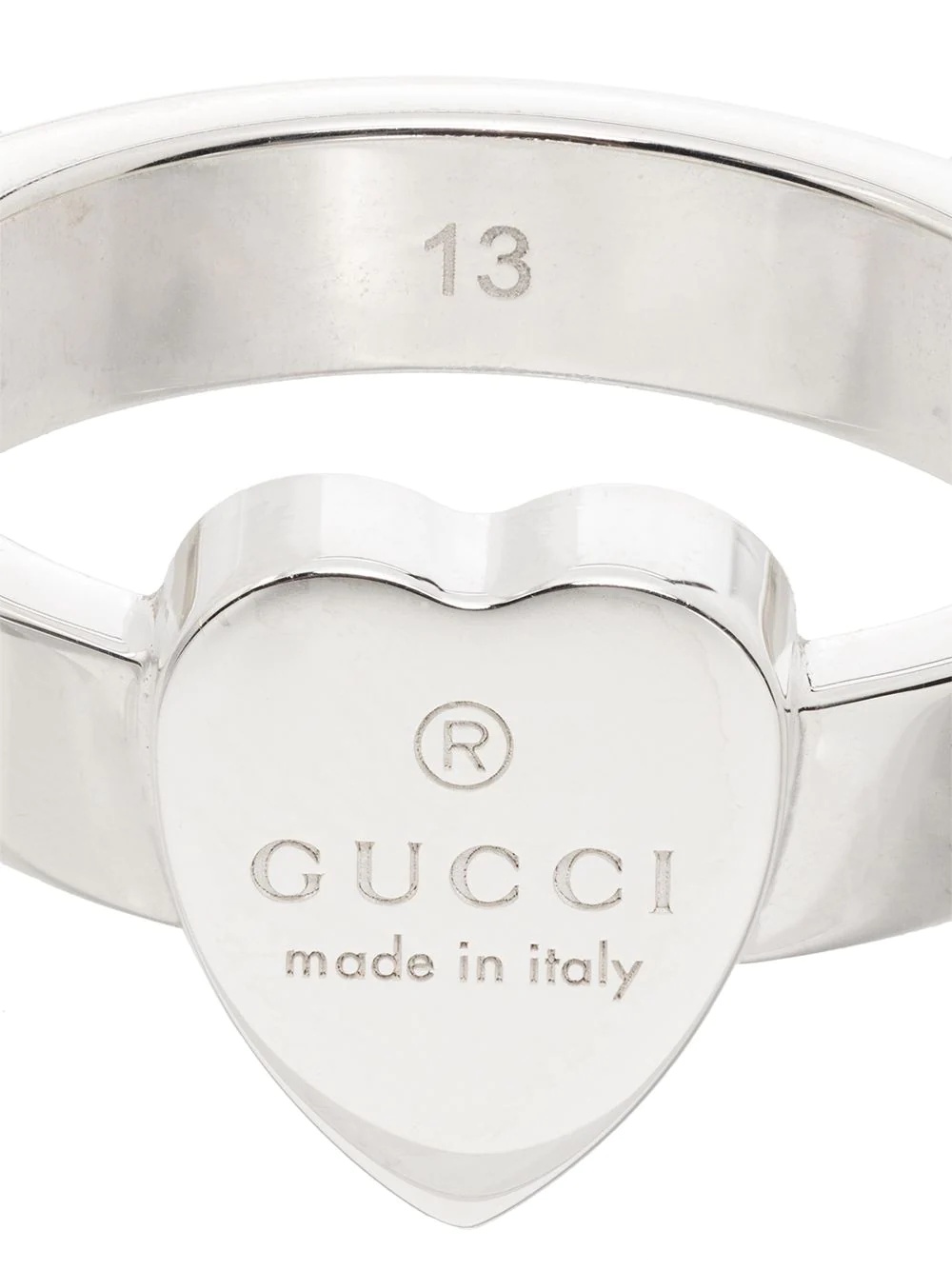 engraved logo heart-shaped ring - 3