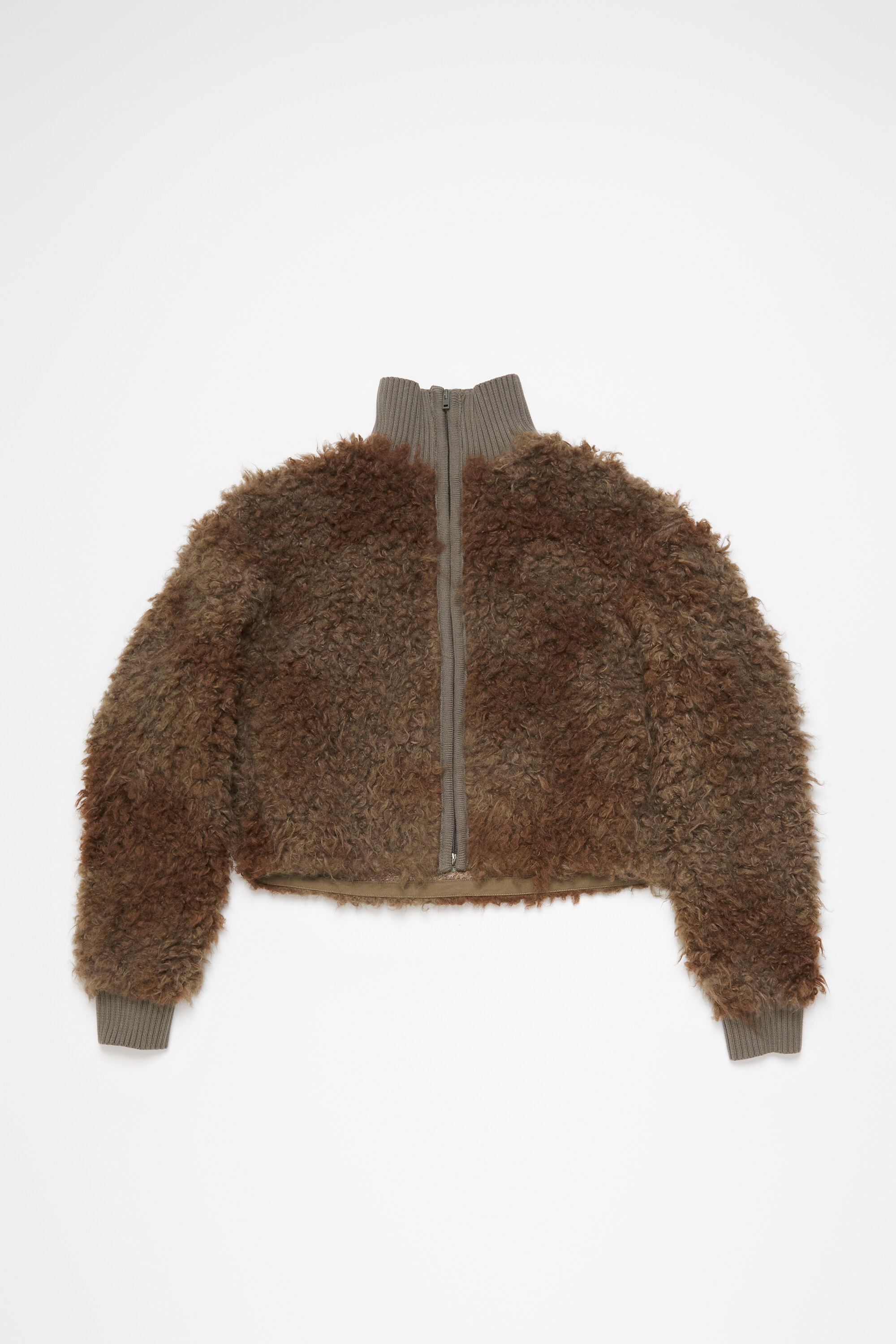 ムートン・ファーコート Acne Studios Fur Jacket Mud Brown A90611DLD A90611DLDFW24 Acne Studios Furry jacket - Mud Brown | REVERSIBLE