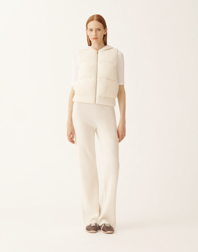 Down gilet in wool and silk with sequins 3