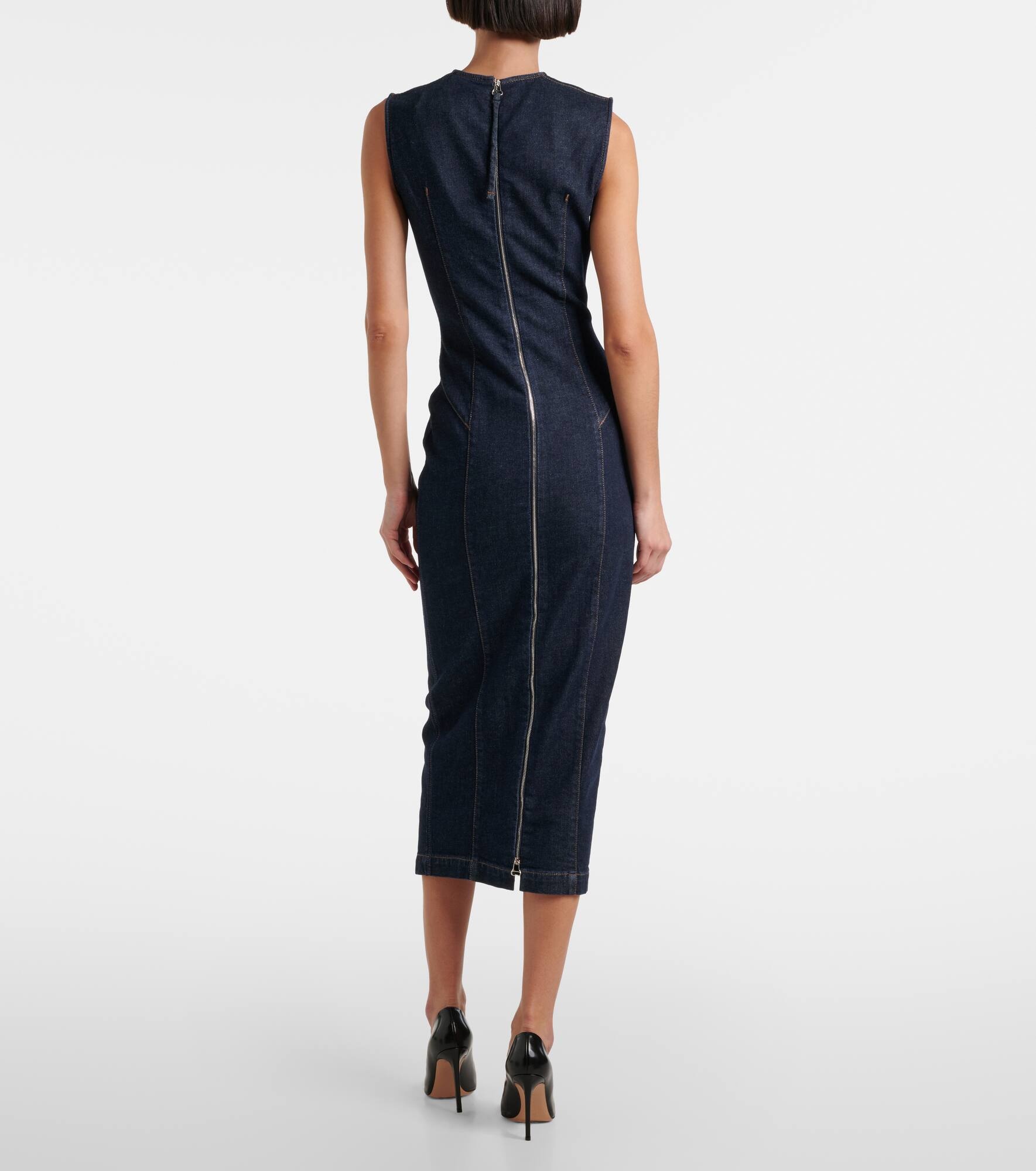 Geranio denim midi dress - 3