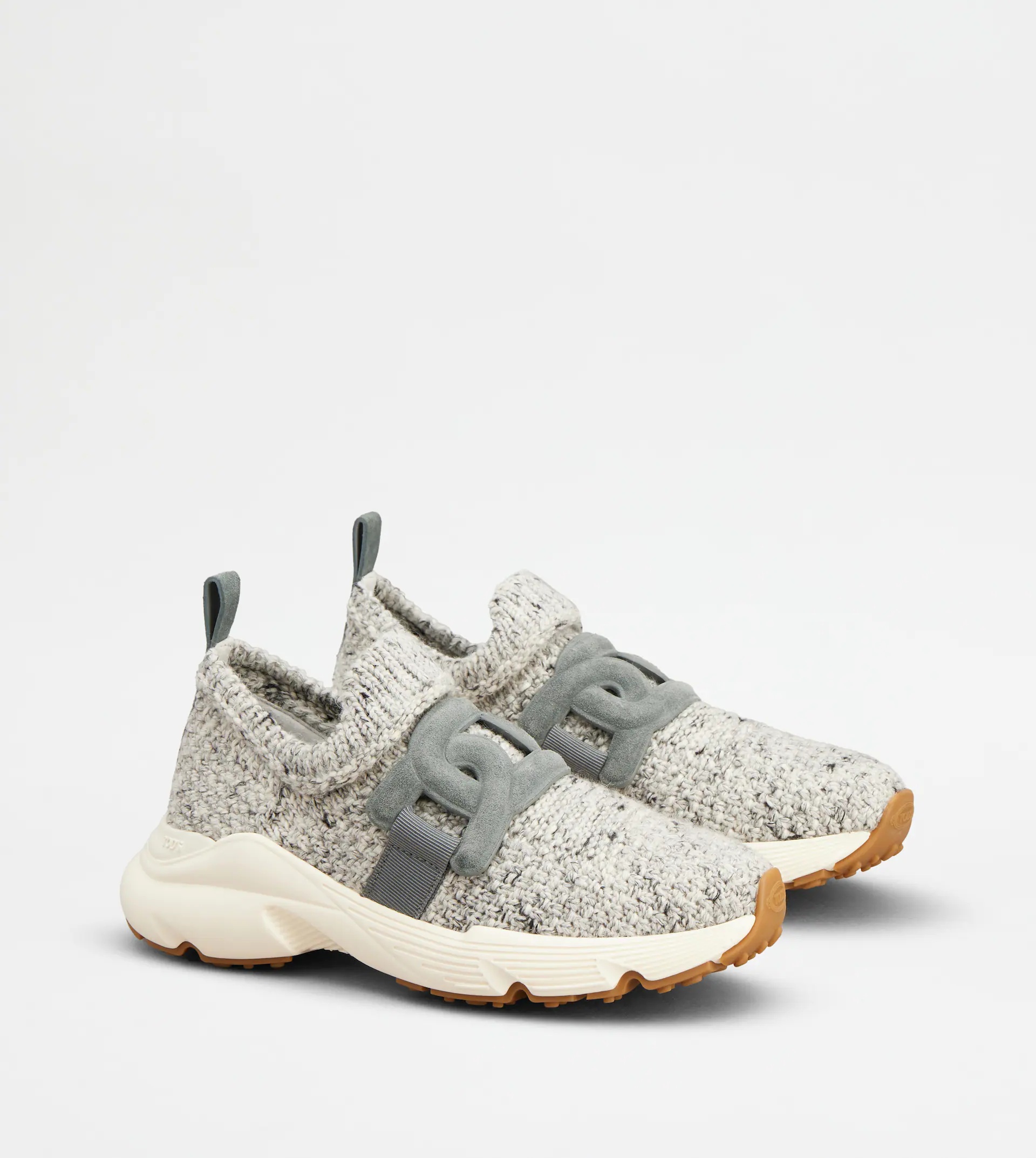 KATE SLIP-ON SNEAKERS IN FABRIC - GREY, OFF WHITE, BLACK - 3