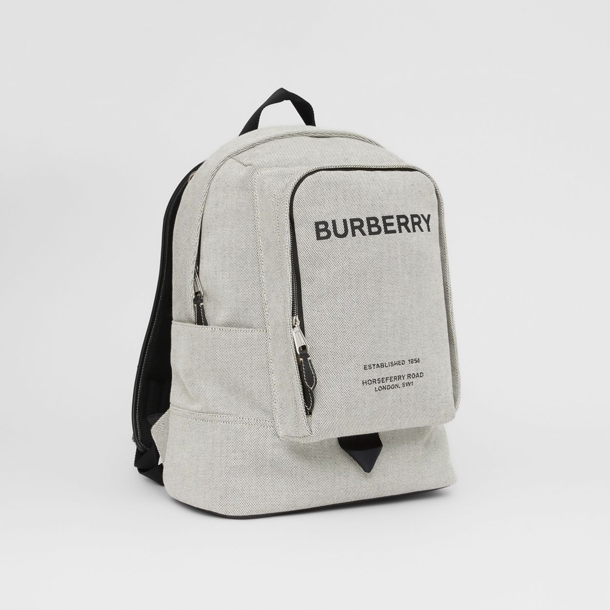 Large Logo Print Cotton Canvas Backpack 7