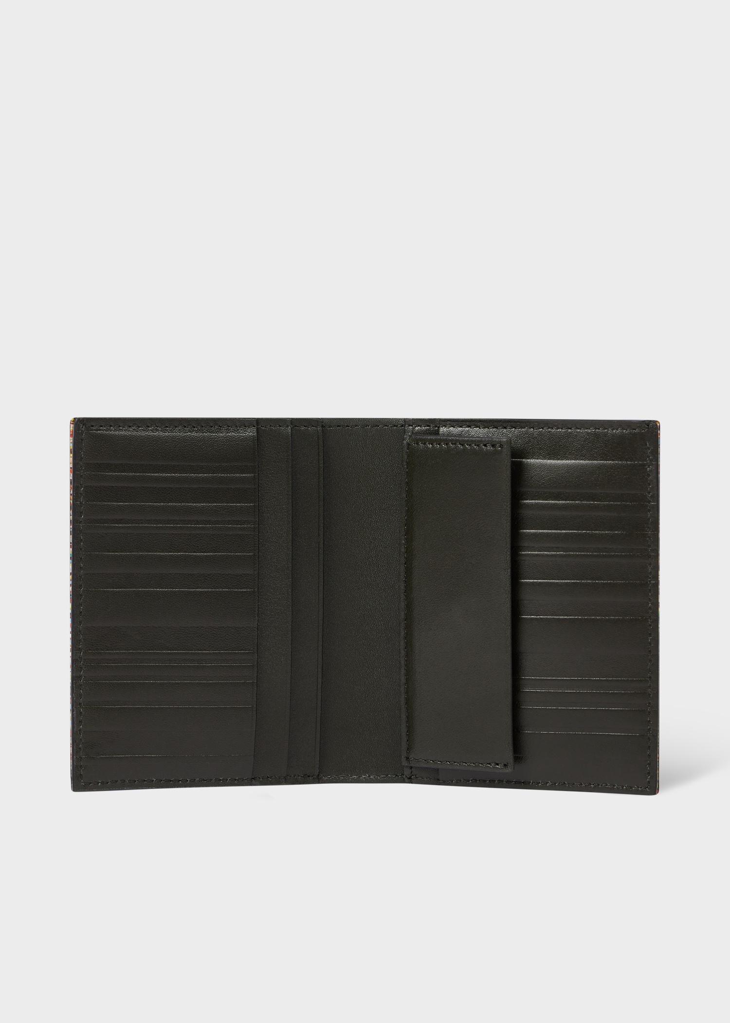 Dark Green Leather Compact Billfold and Coin Wallet - 2
