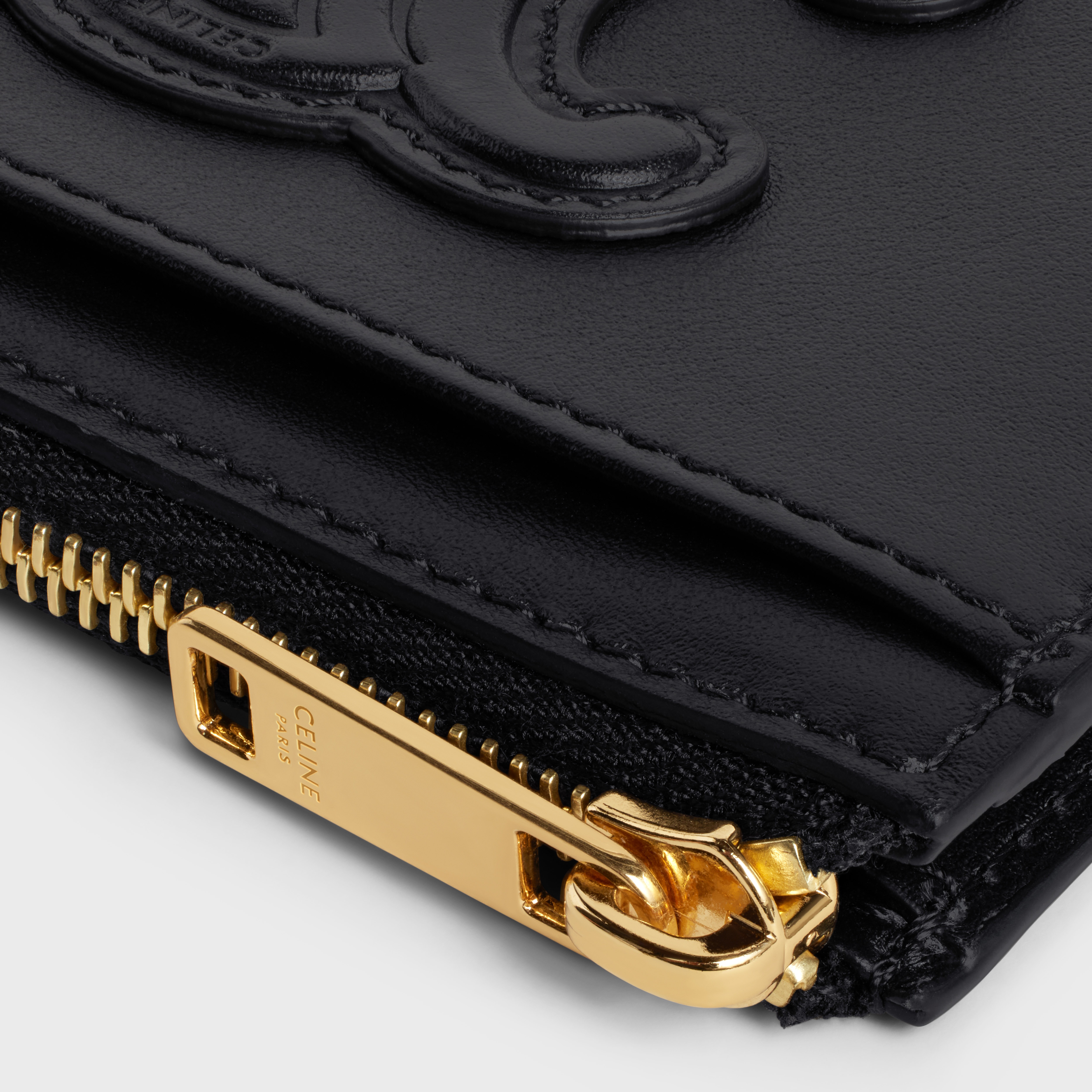 ZIPPED CARD HOLDER CUIR TRIOMPHE IN SHINY CALFSKIN - 4