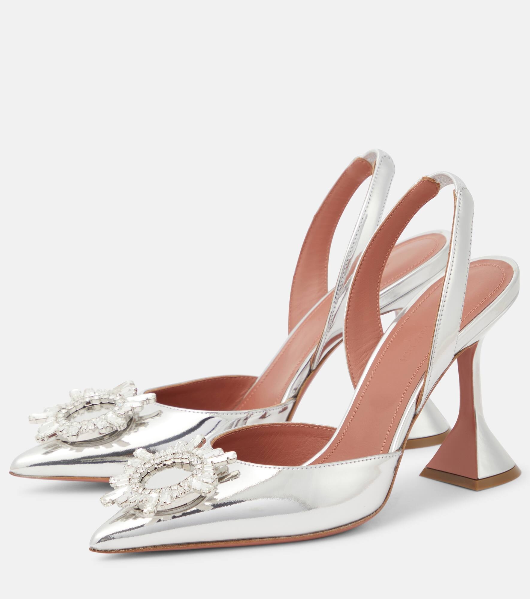 Begum mirrored leather slingback pumps - 5