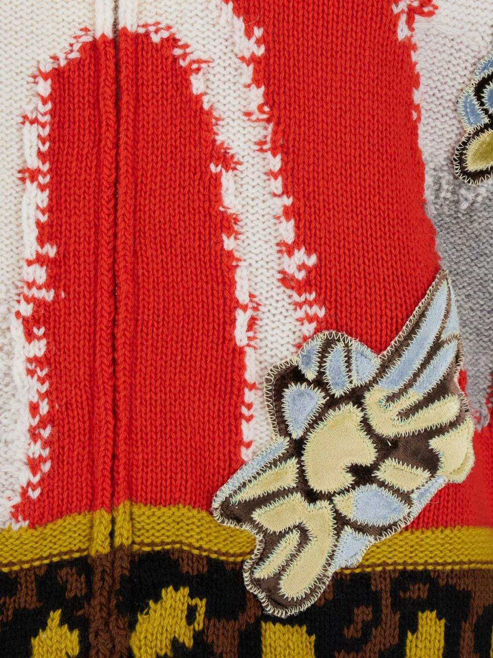 patchwork appliqué cardigan - 3