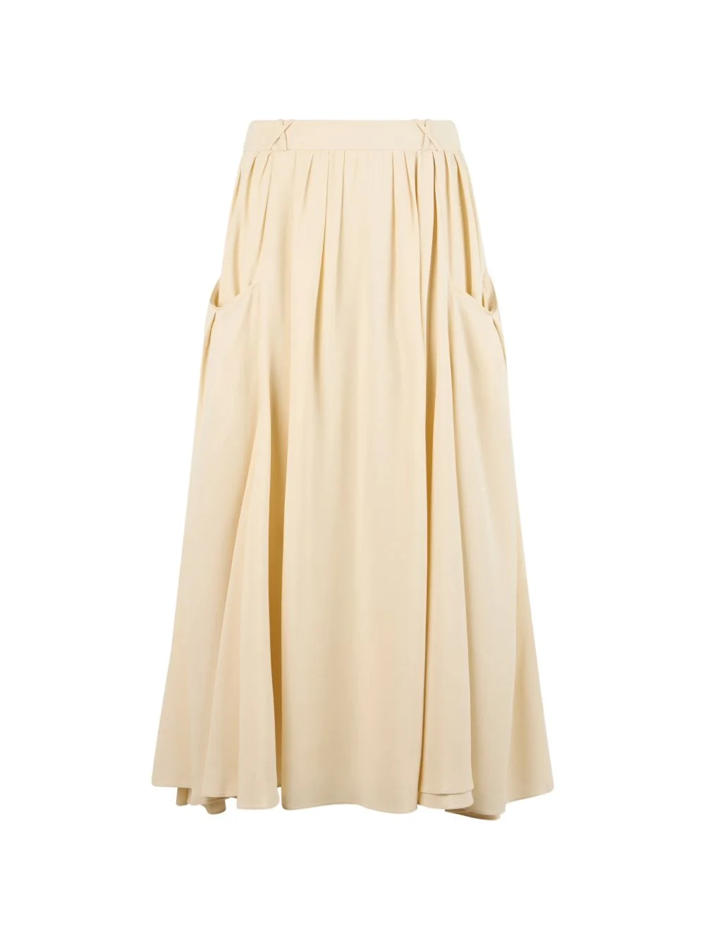 pleated patch-pocket midi skirt - 1