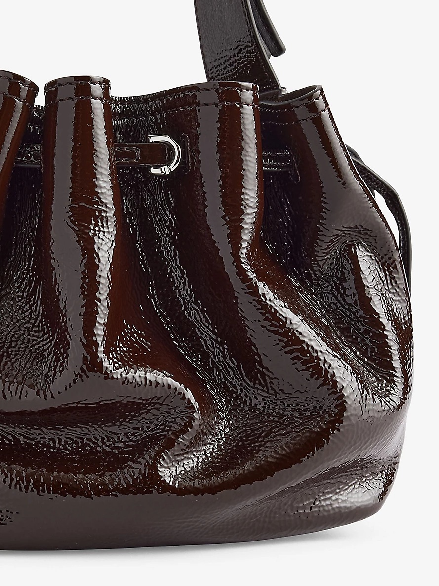 Pumpkin small leather shoulder bag - 3