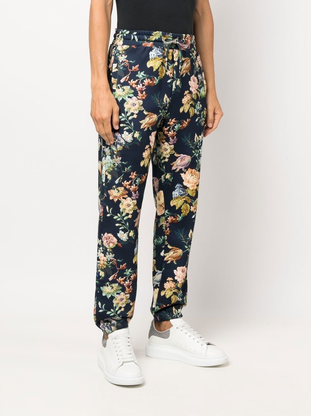 floral-print cotton track pants - 3