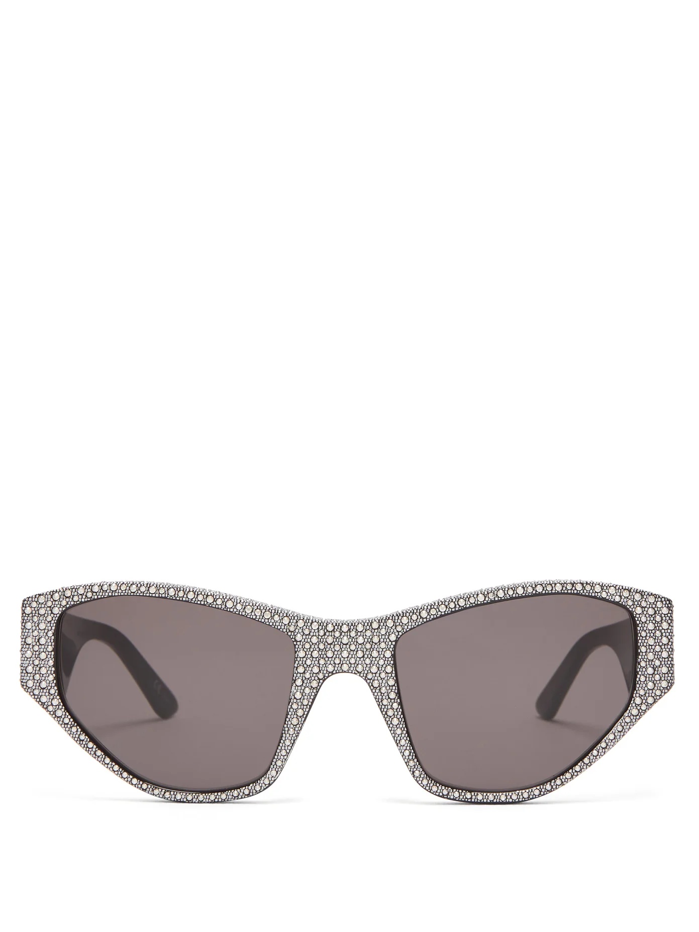 Crystal-embellished angular sunglasses - 1