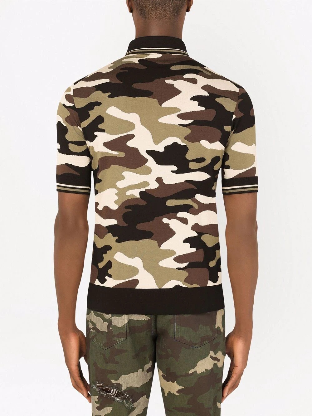 camouflage-pattern silk polo shirt - 4