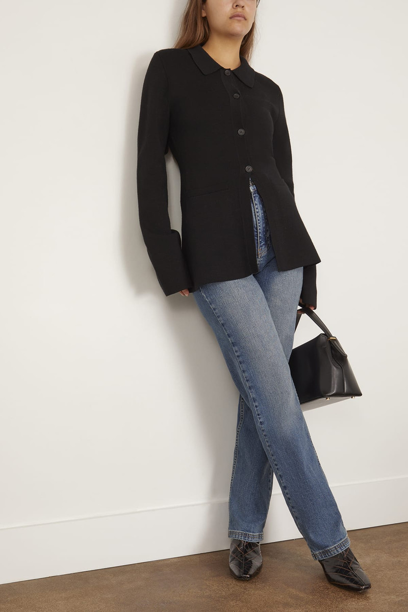 APIECE APART Betti Knit Cardi in Black outlook
