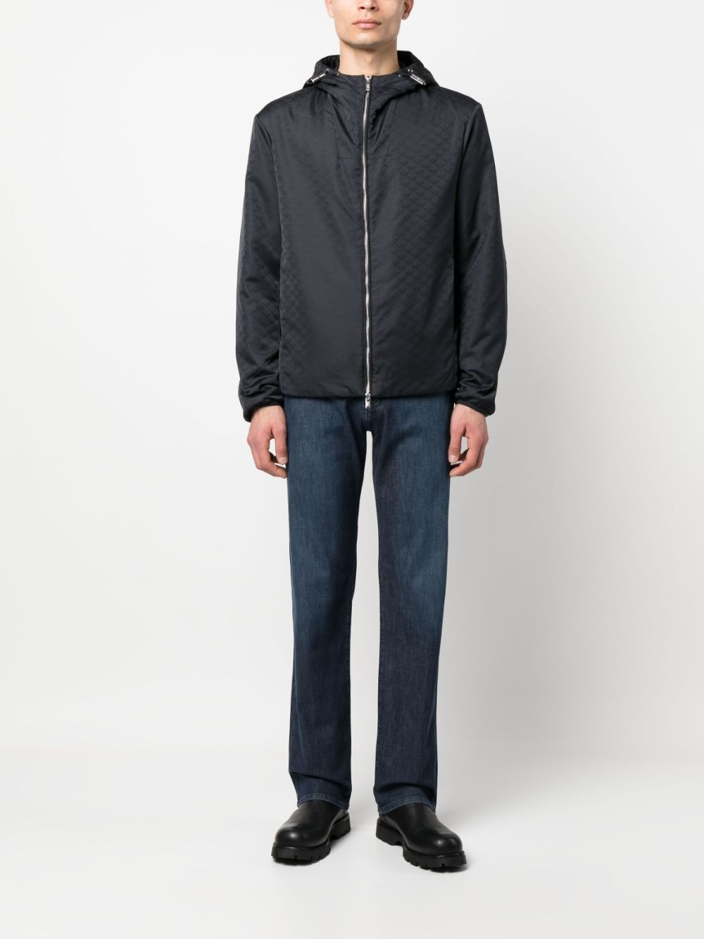 monogram-pattern hooded jacket - 2