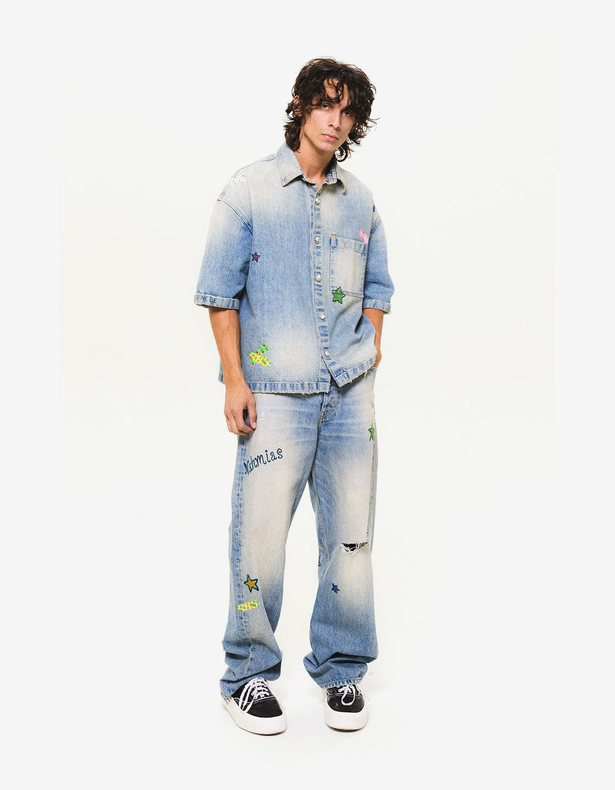 Nahmias Blue Bandaid Baggy Jeans - 6