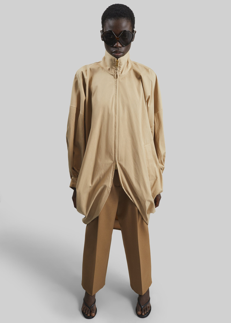 DARKPARK Darkpark Norma Draped Sleeves Bomber Jacket - Beige outlook