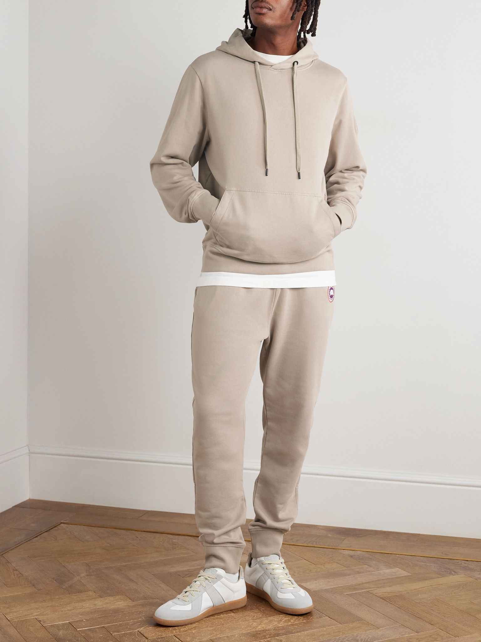 Huron Logo-Appliquéd Organic Cotton-Jersey Hoodie Gray - 2