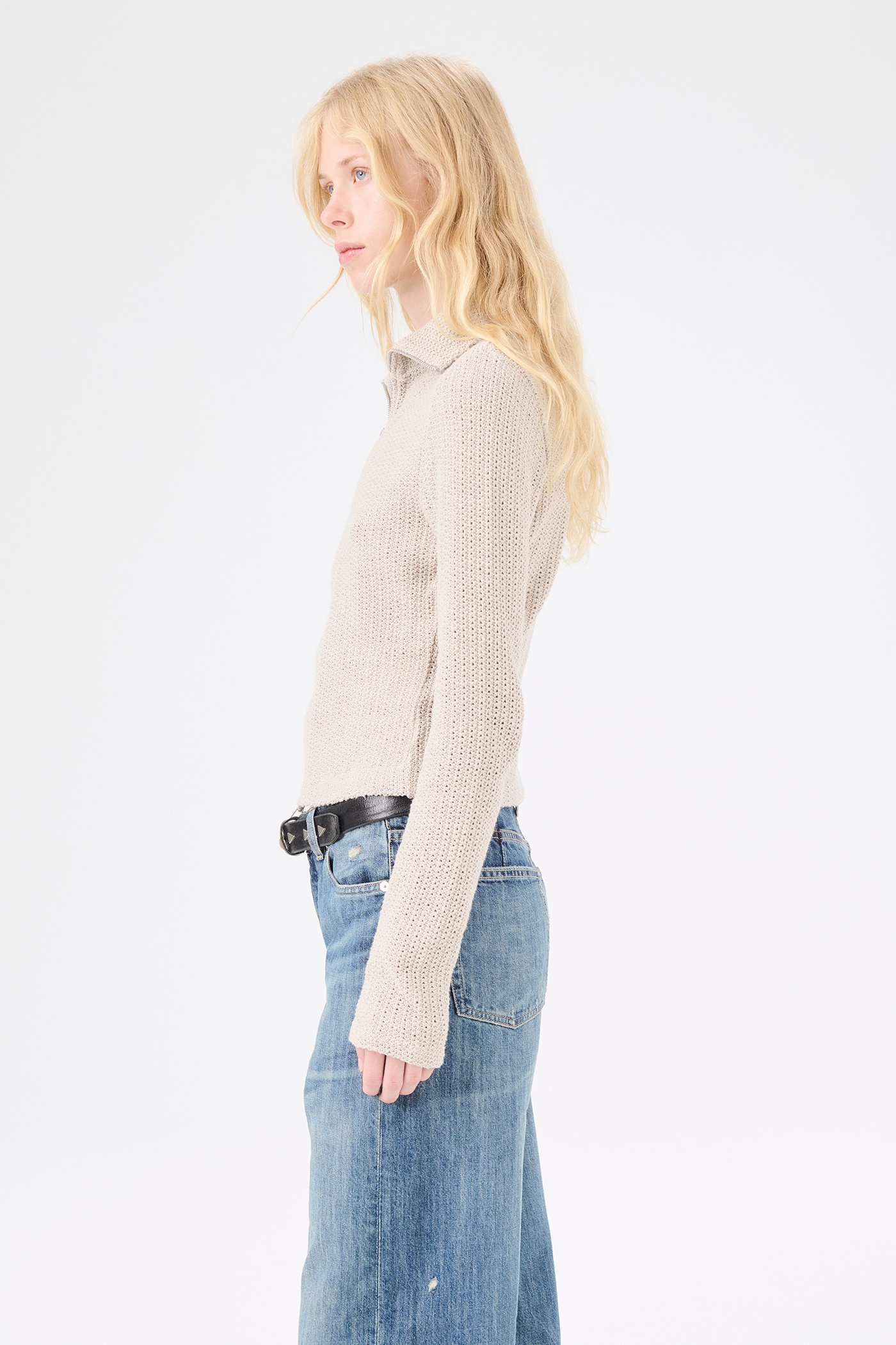 Slim Zip Longsleeve Musk Dusk Rope Weave - 4