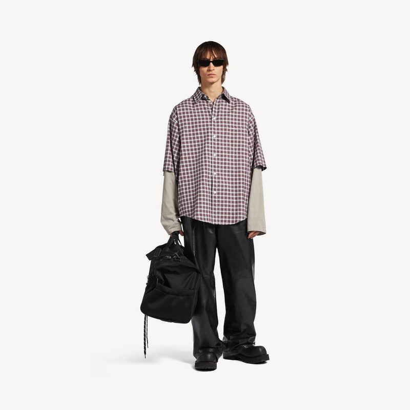 BALENCIAGA Men's Wrong Sleeve Shirt in Red/navy outlook