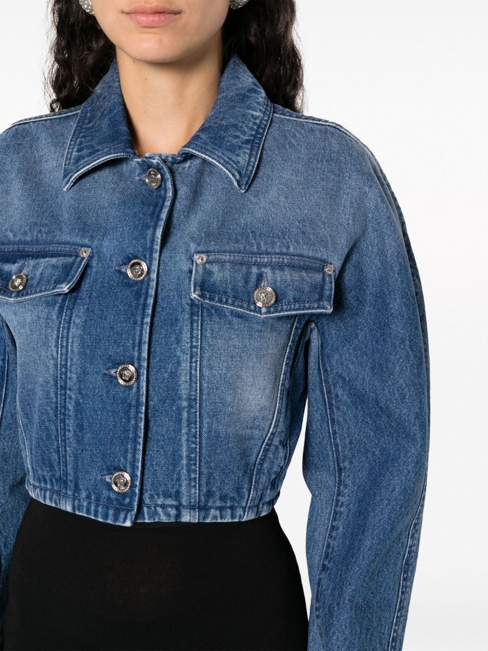 cropped denim jacket - 5