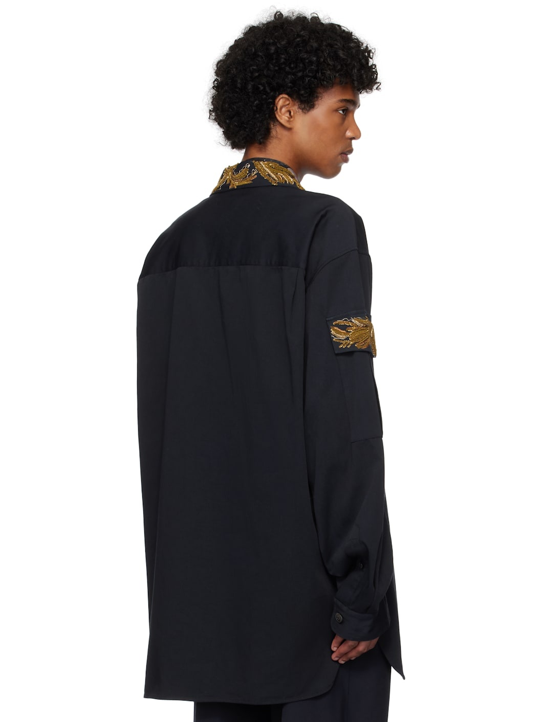 Navy Embroidered Shirt - 3
