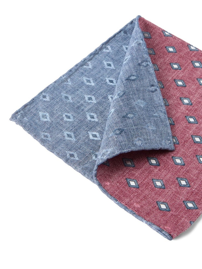 Brunello Cucinelli diamond-print silk pocket square outlook