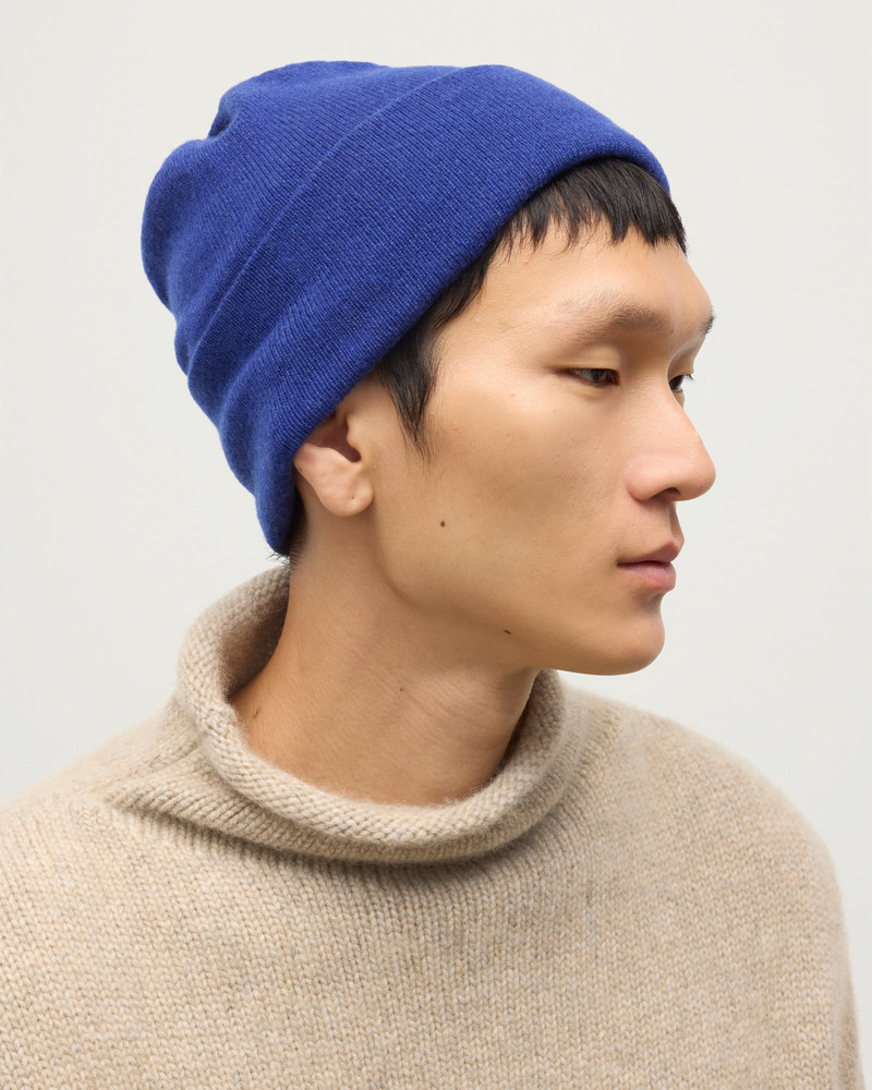 Braemar Blue Cashmere Beanie 5