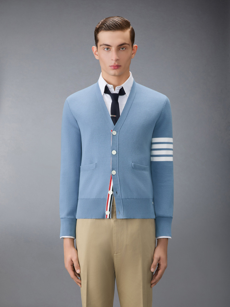 Thom Browne COTTON CREPE 4-BAR MILANO STITCH CARDIGAN outlook