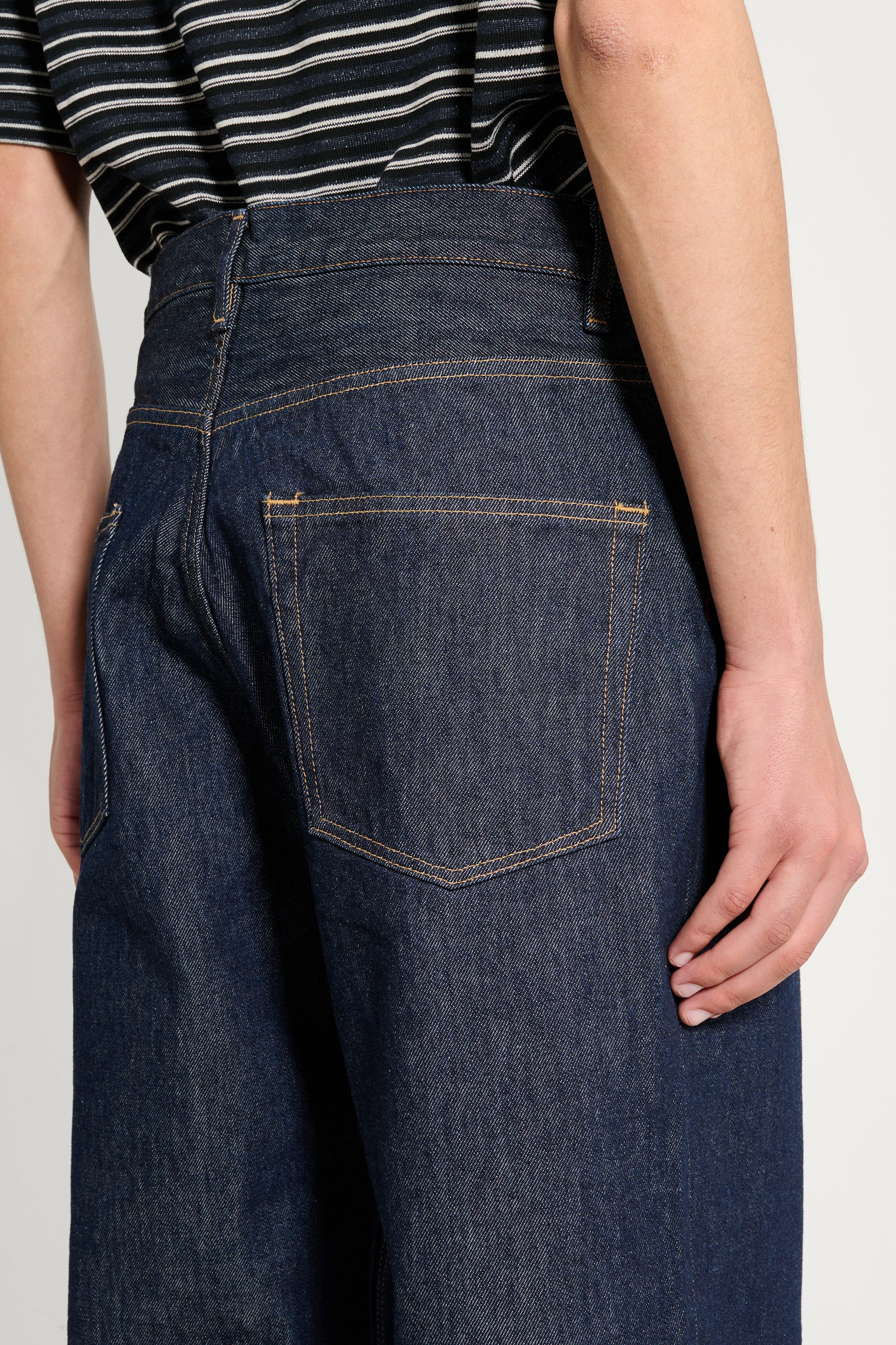 AURALEE HARD TWIST DENIM WIDE PANTS INDIGO - 5