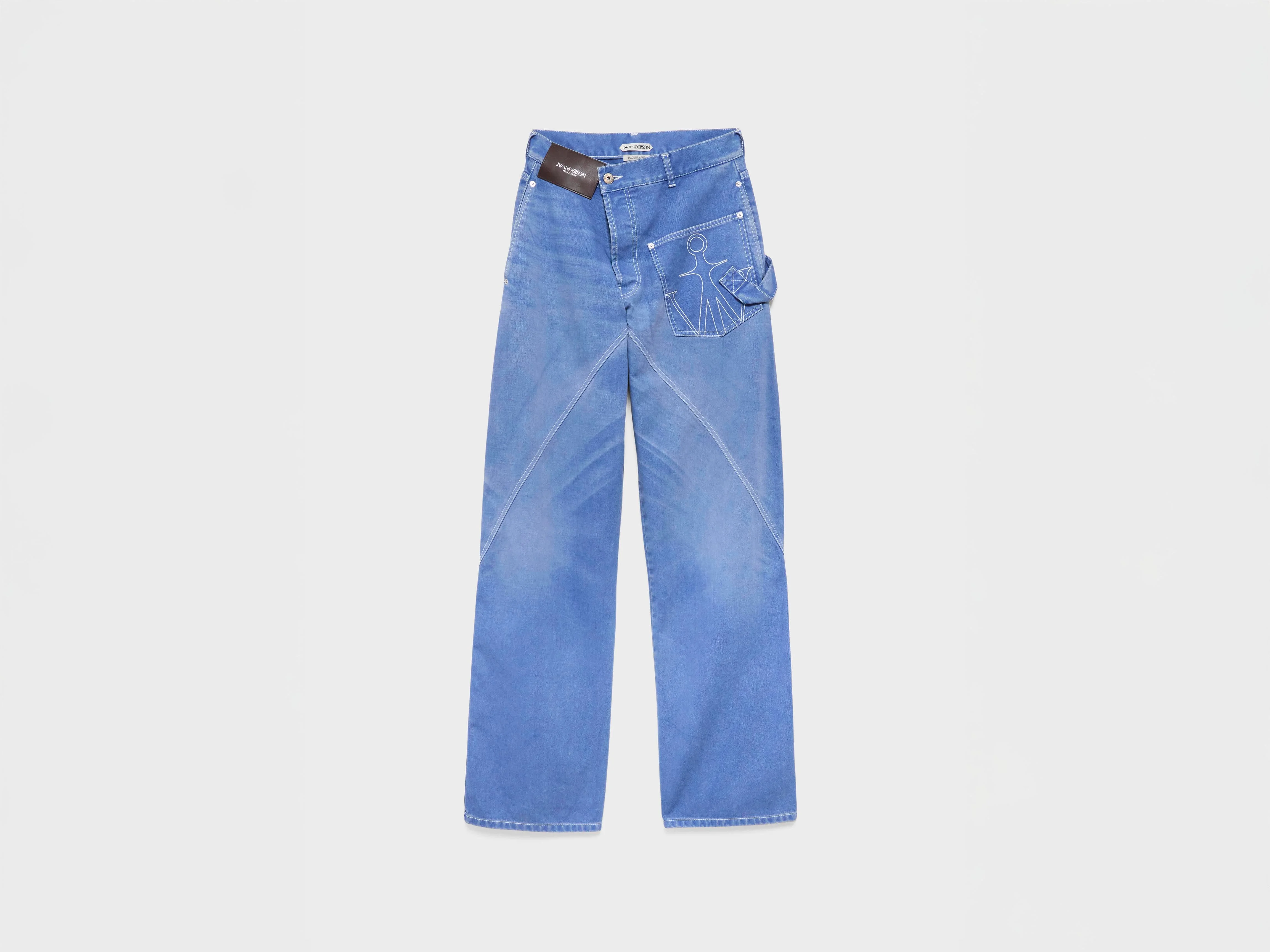 MENS TWISTED WORKWEAR DENIM JEANS IN FRENCH BLUE - 1