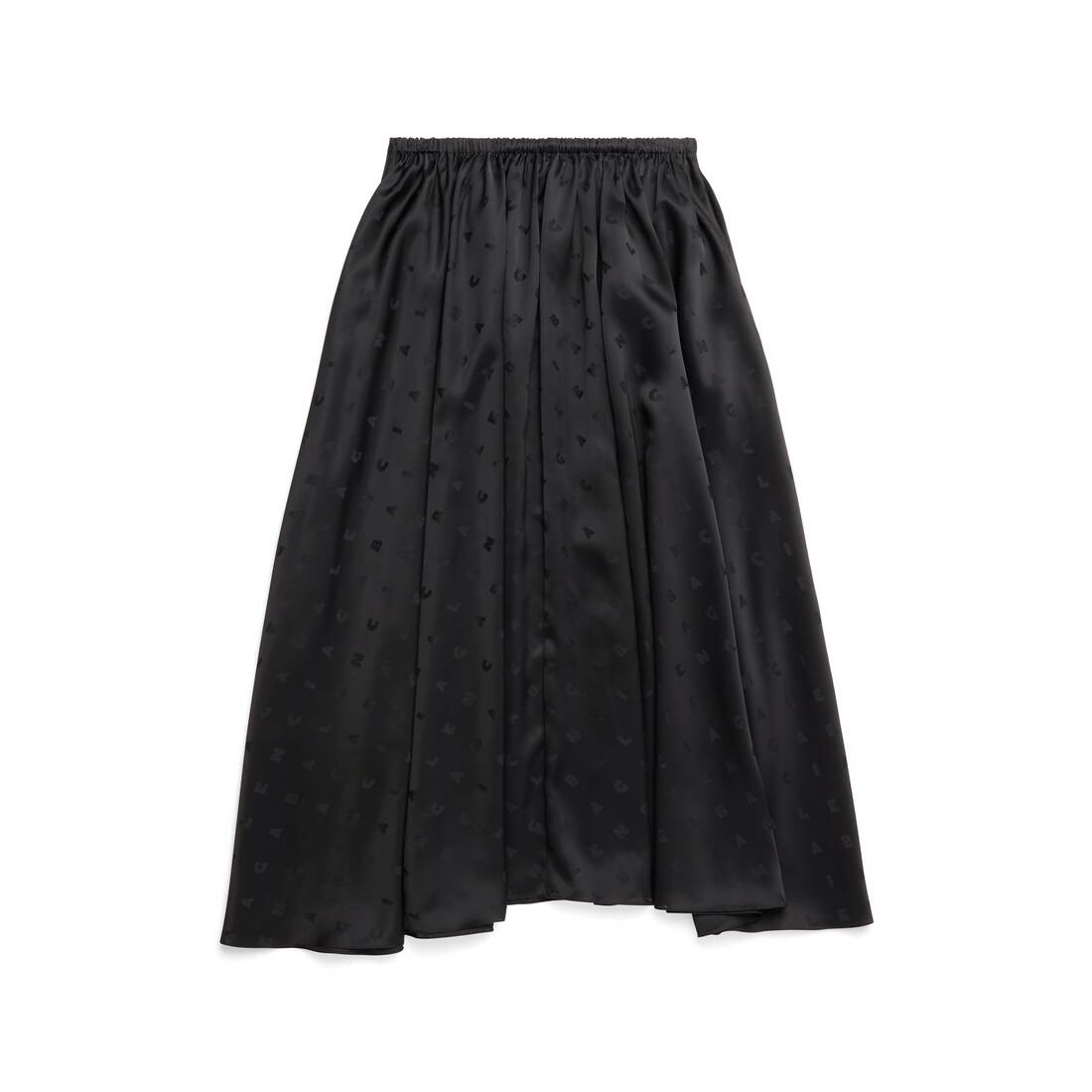 Women's Logo Letters All Over Elastic Skirt in Black - 6