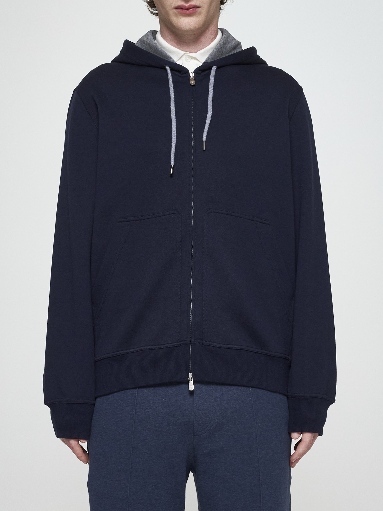 Brunello Cucinelli｜HOOD/ZIP-UP (MM8319069G C1265) Brunello Cucinelli Cotton-blend zip-up hoodie