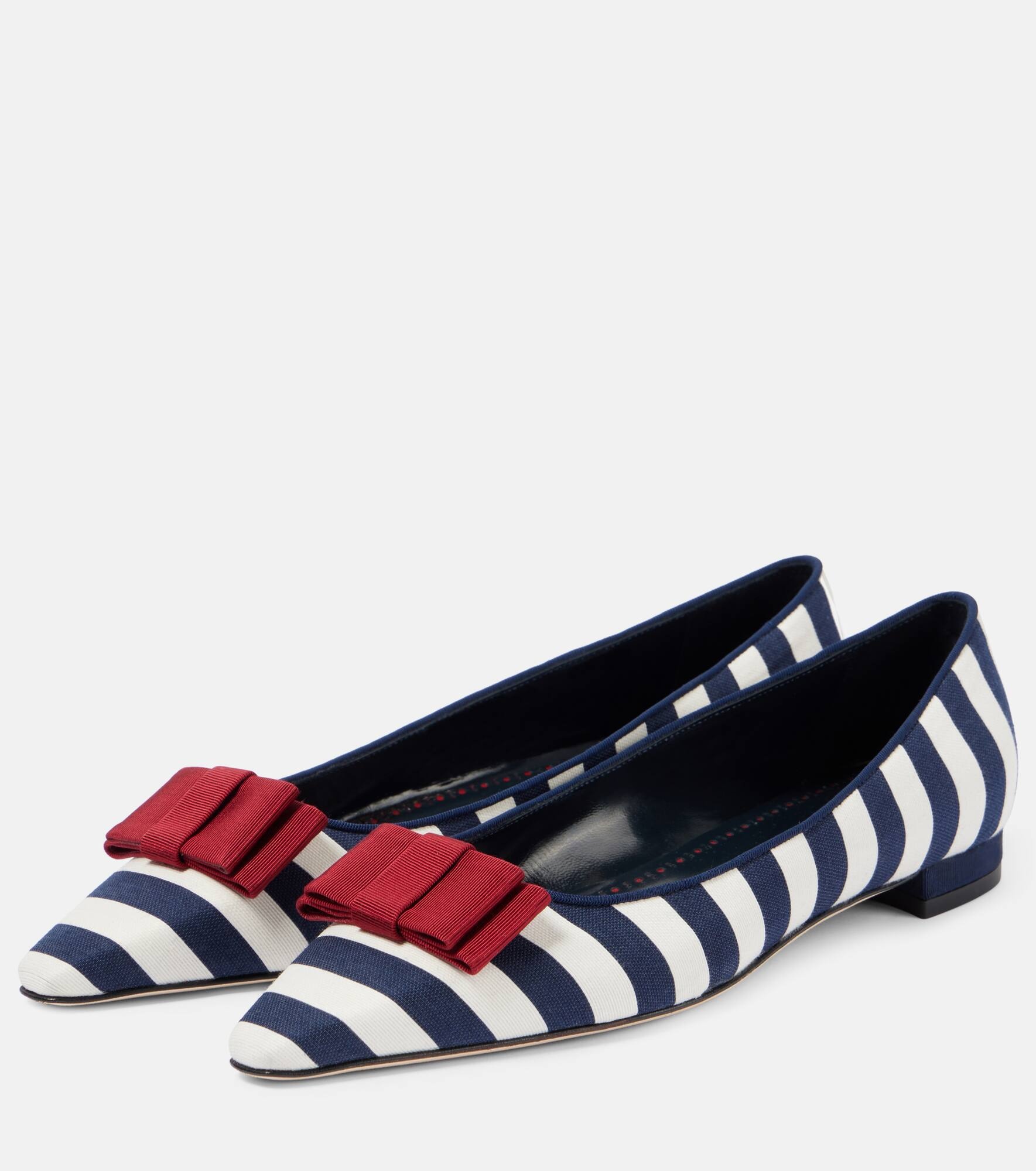 Reador bow-detail striped ballet flats - 4