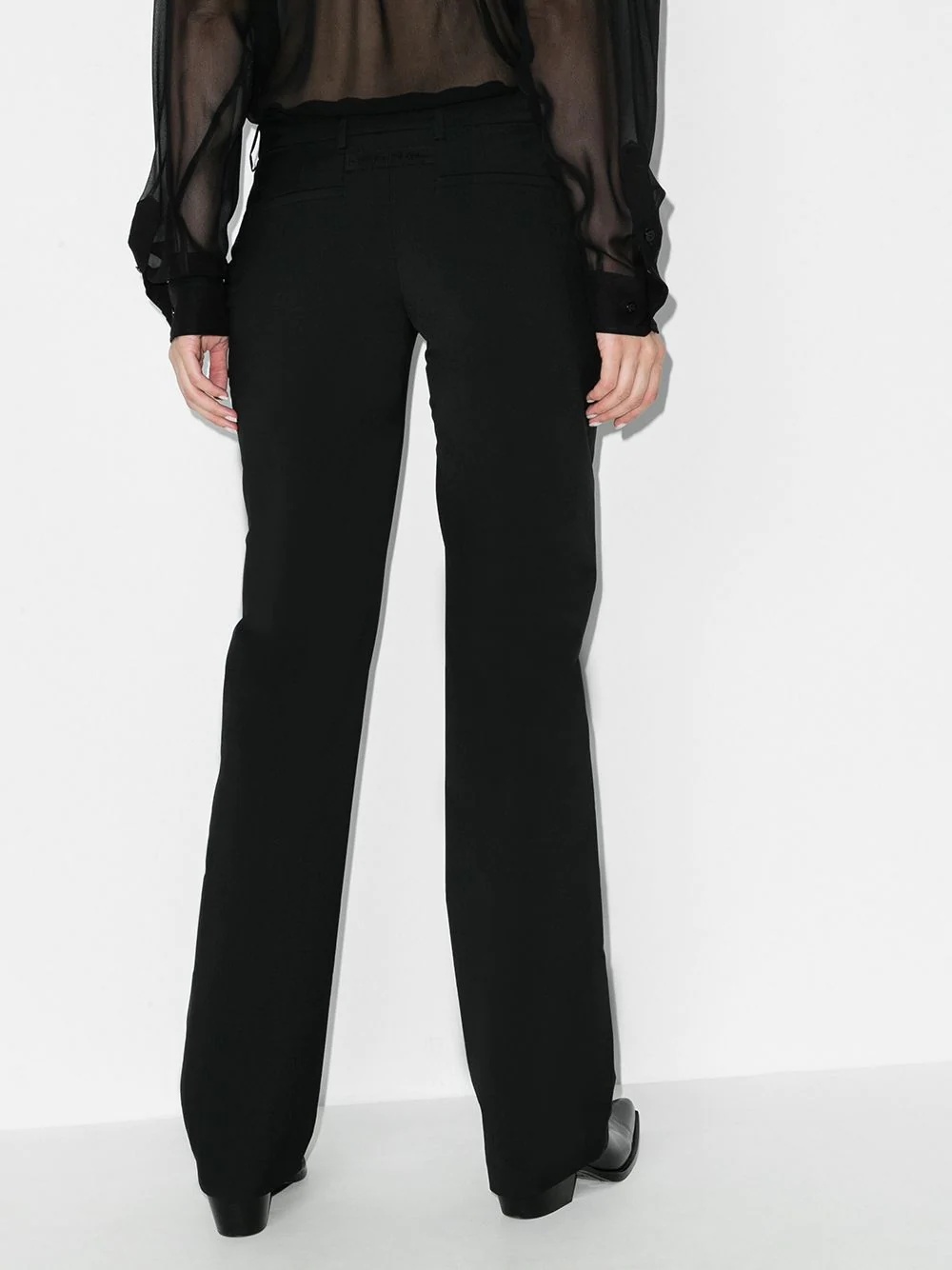 buckle detailed flared trousers - 3