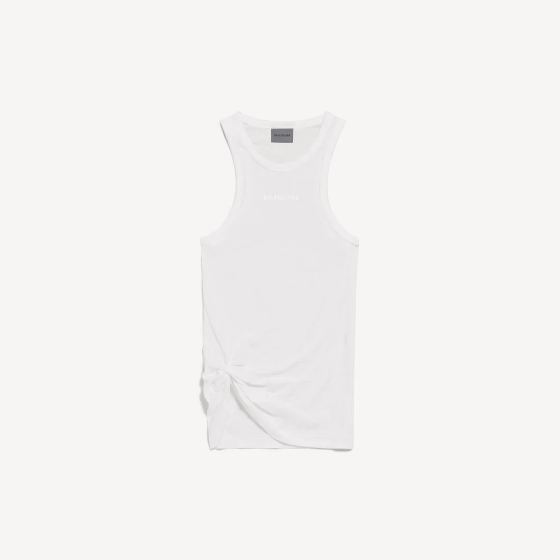 Women's Knotted Tank Top in White - 1