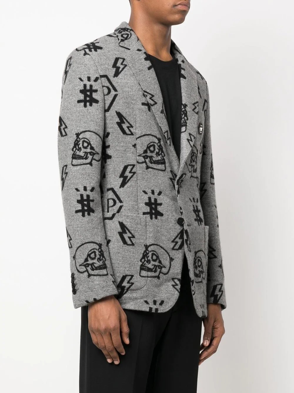 graphic-print blazer - 3