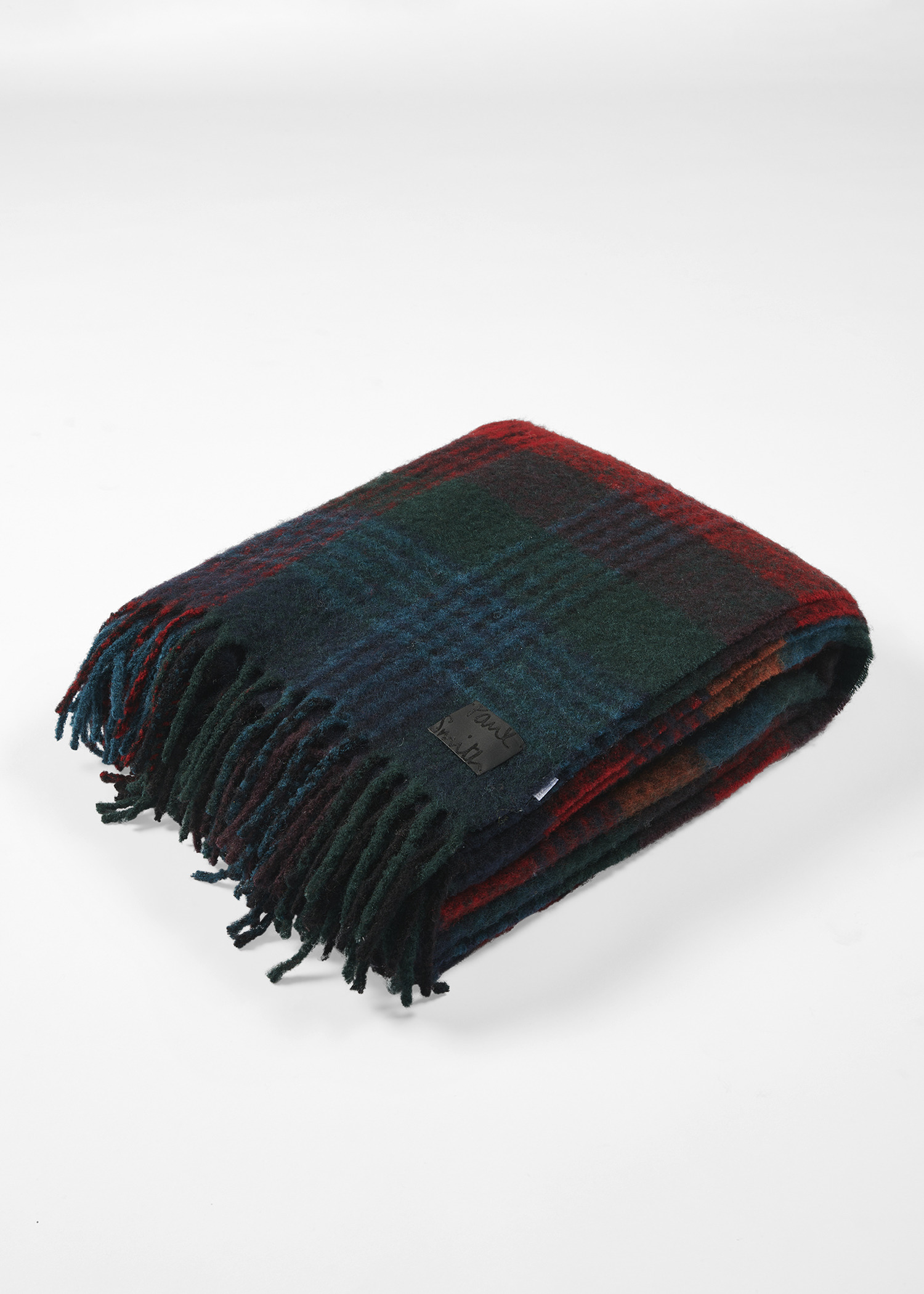 Red Merino Wool Check Blanket - 6
