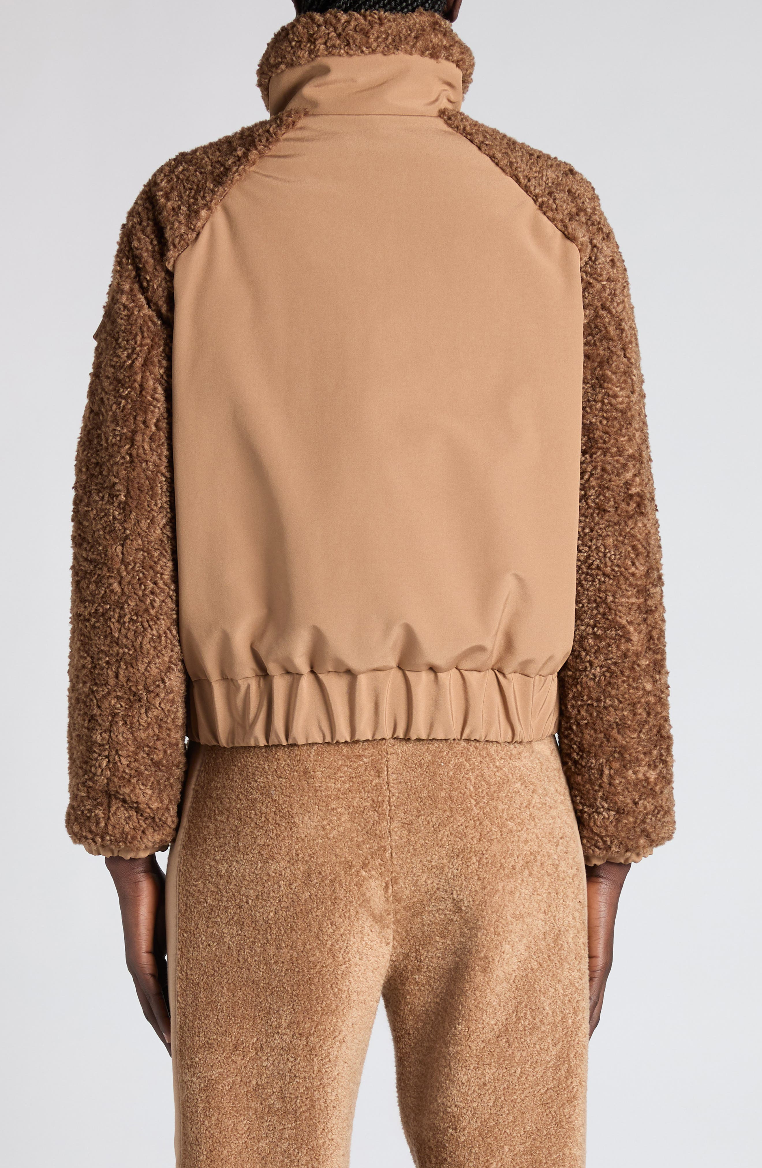 Moncler Coligny Mixed Media Down Jacket in Caribou at Nordstrom - 3