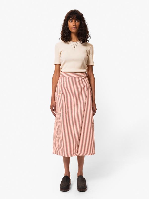 Irma Striped Denim Skirt Red/White - 5