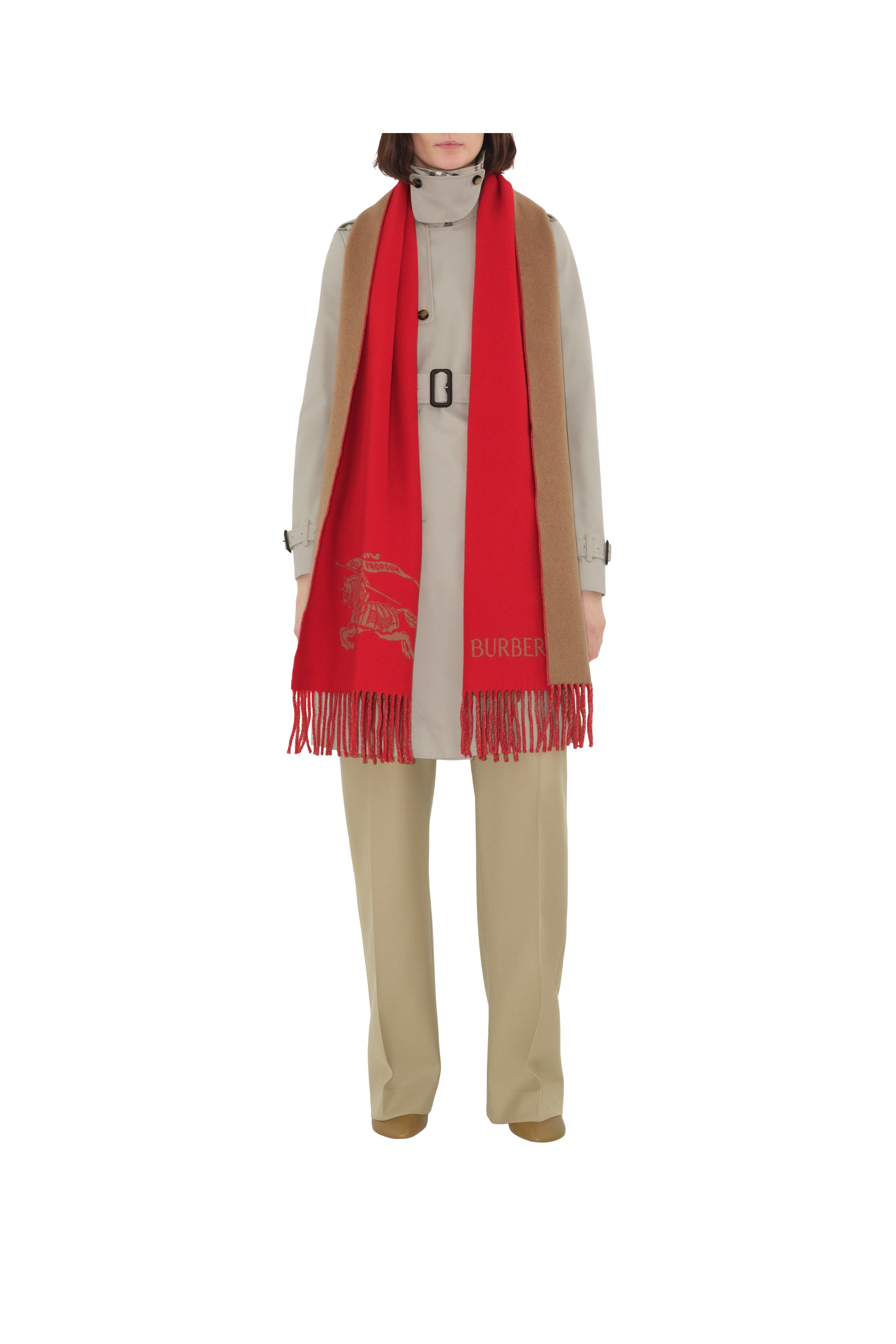 burberry Reversible EKD Cashmere Scarf in Pillar/camel at Nordstrom - 2